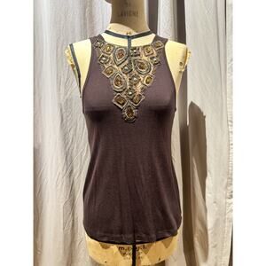 Ann Ferriday VTG Stock Embroidered And Jeweled Top M